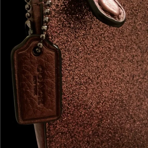 Coach Metallic Purple Wristlet with Chain Strap. NWOT - Picture 3 of 8